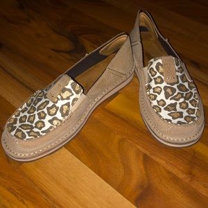 Ariat Tan Cheetah Cruiser Loafers / Boat Shoes